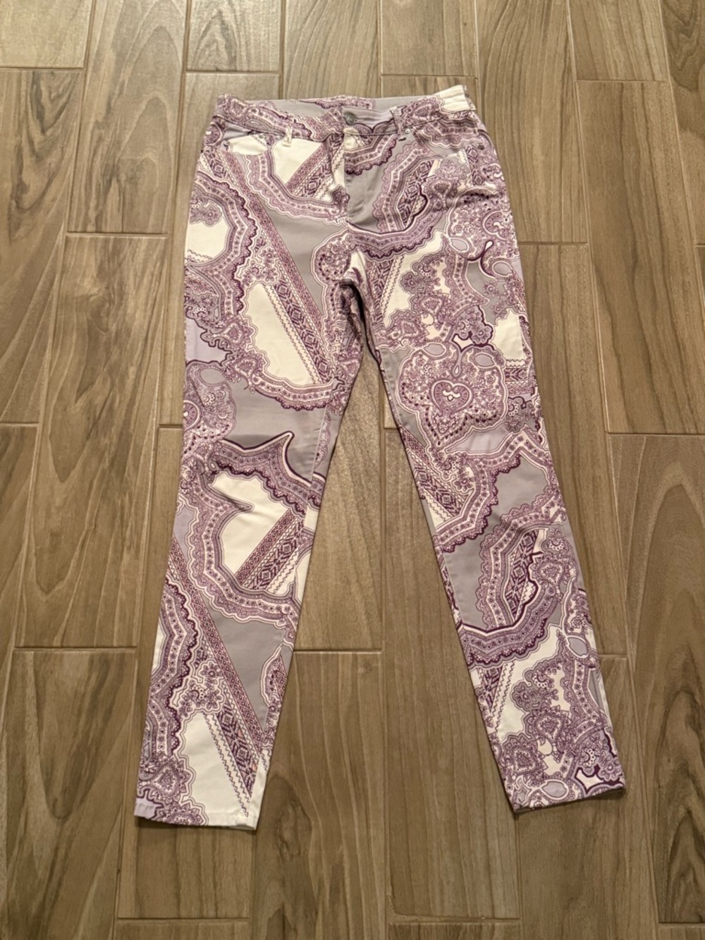 Chico Paisley Pants  in Lavender and Cream